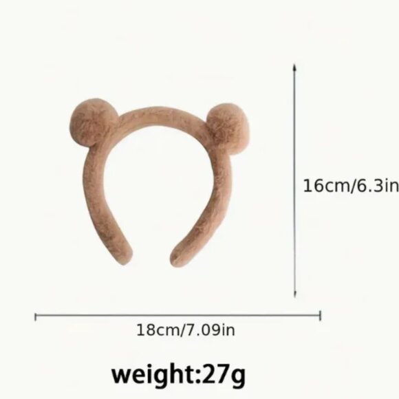 Headbands for Girls 1 Pcs Adorable Plush Bear Ears Soft & Cute Hair Accessories - Picture 2 of 2